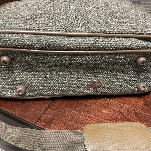 Vintage Jordache Tweed Beige Tan Weekend Carry On Overnight Bag - Picture 14 of 14